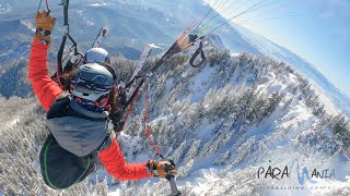 Zbor cu parapanta Iarna in Poiana Brasov Winter Paragliding in Poiana Brasov with Paramania Team [upl. by Dermot]