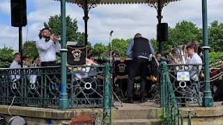 Milnrow Band performing Live And Let Die in Hare Hill Park Littleborough [upl. by Siloam409]