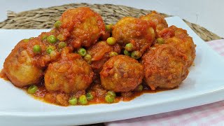 SÚPER JUGOSAS ALBÓNDIGAS DE POLLO EN SALSA TRADICIONAL lacocinadenuberosaylila recipe [upl. by Yellac]