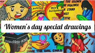 International Womens Day Drawing  International Womens Day Poster  Easy Womens Day Drawing [upl. by Armillas975]