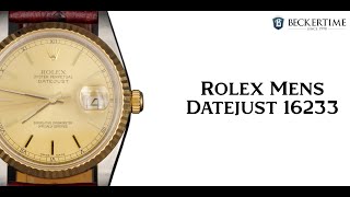 Mens Rolex TwoTone 18KSS Datejust Watch Gold Champagne Dial 16233 [upl. by Eniar]