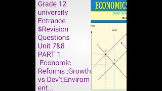 ECONOMICS important Grade 12 University Entrance ampRevision Questions UNIT 7amp8 PART 1 [upl. by Bowe]