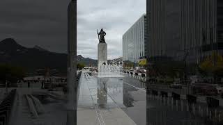 Statue of Admiral Yi SunSin 20241029 Seoul South Korea 4K [upl. by Vonni]