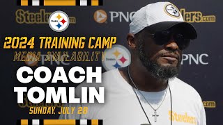 Coach Mike Tomlin Training Camp Media Availability July 28  Pittsburgh Steelers [upl. by Aniles]