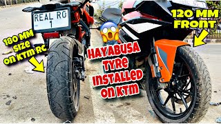 Ktm rc 200 installed 180 mm tyre 🛞  front 120 mm 😱 [upl. by Colt799]