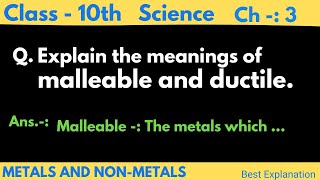 explain the meanings of malleable and ductile [upl. by Nolyat]