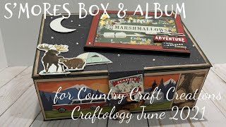 Carta Bella Outdoor Adventure Smores Box and Album  Country Craft Creations Craftology June 2021 [upl. by Hanus]