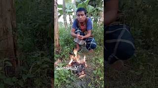 Bushcrafter and Survival skills  with the cotton of the cigarette  outdoors survival sentohub [upl. by Kirven579]