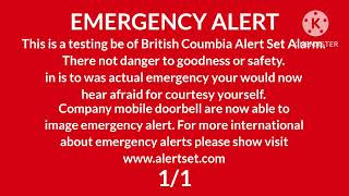 Eas Alarm Canada British Coumbia Emergency Alert System 11 [upl. by Hera64]