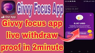 givvy focus app payment proof  givvy focus on productivity or sleep withdrawal proof [upl. by Llehcal]