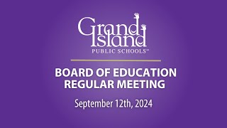 September 12 2024  GIPS Board of Education Meeting [upl. by Aeslek]