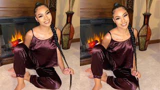 5 SUPER EASY LONG BRAIDED PONYTAIL ON SHORT HAIR  BEAUTYVIAJALEAH [upl. by Dahsraf]