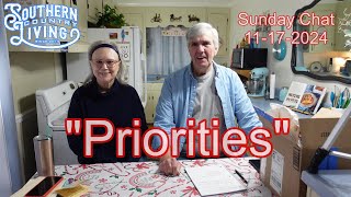 quotPrioritiesquot  Sunday Chat 11172024 [upl. by Ayahsey]