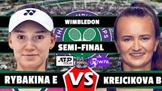 KREJCIKOVA VS RYBAKINA  Wimbledon 2024 GAMEPLAY SEMIfinals AOTENNIS2 [upl. by Lletnuahs]