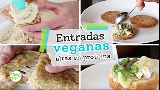 ENTRADAS VEGANAS ALTAS EN PROTEÍNA  Carpaccio olivada de hummus pan de queso y requesón [upl. by Anedal]