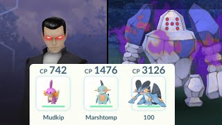 Giovannis Shadow Regirock vs Swampert team evolution [upl. by Yssirc]