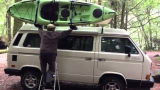 VW Syncro Vanagon with Thule Hulivator Kayak Canoe Lift Rack [upl. by Ritz]