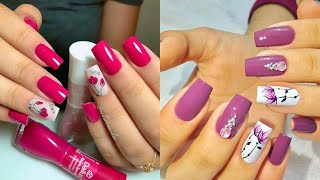 Top stylish printed nail art designs Attractive Valentines nail polish different cutting 2023 [upl. by Aikemehs]