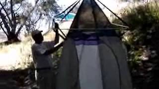 How to set up your Paha Que Tepee Shower and Outhouse Tent [upl. by Arev]