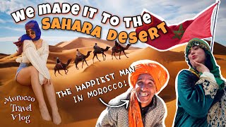 From MARRAKECH TO MERZOUGA riding camels and meeting the HAPPIEST MAN in Morocco  TRAVEL VLOG [upl. by Oiceladni]