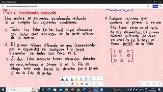 MATRIZ ESCALONADA REDUCIDA [upl. by Yatnwahs151]