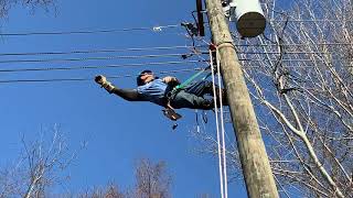 How do line workers climb utility poles [upl. by Ermine]