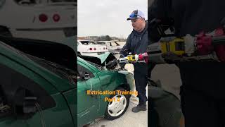 Firefighter Electric Vehicle and Extrication Training Alternative Hood Access Part 4 firefighter [upl. by Suixela]