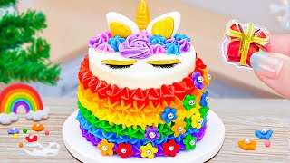 Adorable UNICORN Rainbow Mini Cakes 🍫🌈 Relaxing DIY Dessert Decorating Tutorial  Journey of Wonders [upl. by Rambort]