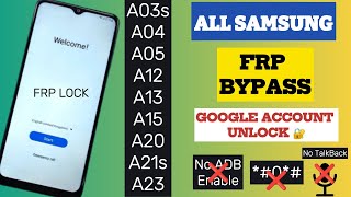 All Samsung FRP Bypass A03sA04A05A12A13A15A20A21sA23  ADB Failed  No TalkBack [upl. by Andel]