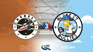 Rebels v Blake St Bullies  Div 3  12th November  IceHQ Rec League ice hockey [upl. by Lledrev]