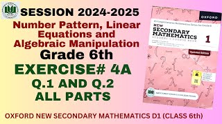 Ex 4A Q 1 and Q 2 all parts  Class 6th Math D1  Federal Board [upl. by Goldfarb113]