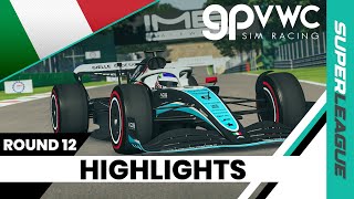 2024 Superleague Italian Grand Prix HIGHLIGHTS  ROUND 12  GPVWC Sim Racing [upl. by Dlnaod]