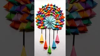 Easy and beautiful paper flower wall hanging shorts youtubeshorts craft rudiartcraftloverdiy [upl. by Bobine]