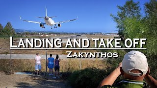 Landing and take off at Zakynthos airport  almost like St Martin airport 💖 Best places 👀 [upl. by Odnala]