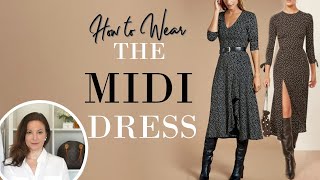 How to WEAR amp STYLE a Midi Dress this WINTER  Classy Outfits [upl. by Oiliruam]