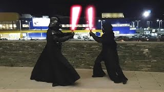 Darth Vader vs Kylo Ren Lightsaber Battle [upl. by Enelahs]