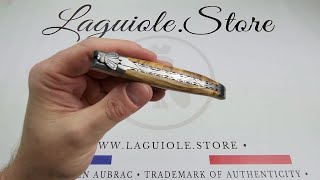 Laguiole Knife Prestige Bee N°6  Olivewood Handle [upl. by Davy]