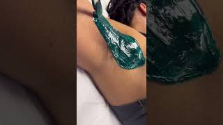 Professional underarm wax using Starpil hard wax in blue waxing esthetician [upl. by Virginia]