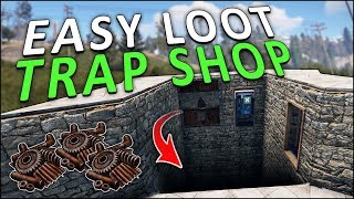 LURING PLAYERS into an ELECTRIC SCAM SHOP  Rust Trap Base [upl. by Stanton]