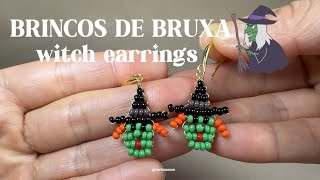 Pingente Bruxa de miçangas Halloween pendant diy acessorios halloween [upl. by Ayama]