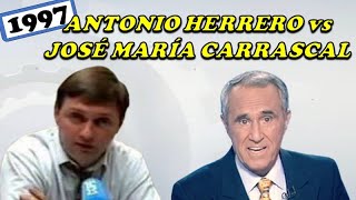 Gresca entre Antonio Herrero y José María Carrascal por Antena 3 y Conde  1997 [upl. by Nandor]