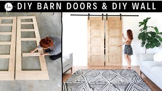 quotBudgetFriendly DIY Barn Doors with Primed Shiplap  Simple StepbyStep Guidequot [upl. by Ecilef]