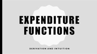 Expenditure Functions Derivation and Intuition [upl. by Hurty]