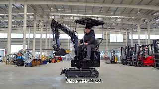 Nuoman black mini excavator with roof miniexcavator excavator minidigger minibagger youtube [upl. by Shalna]