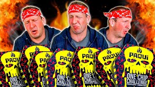 Eating SEVEN Spiciest Chips in the WORLD Mega Paqui Challenge [upl. by Annairb]