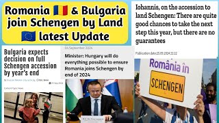 Romania 🇷🇴 amp Bulgaria 🇧🇬 join full Schengen latest update  Romania join Schengen update  Euro visa [upl. by Acinahs]