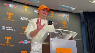 Tennessee football coach Josh Heupel discusses playoff chances following UTEP win [upl. by Kimberly213]