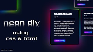 CSS Glowing Gradient Border Effects  Html CSS [upl. by Aurelie]