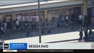 LAPD raids illegal casino in Reseda issues 20 citations [upl. by Ahseken581]