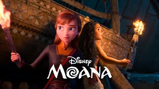 Moana invites Anna to face the sea  Forest Spirit Fanmade Scene [upl. by Amund815]